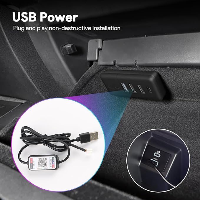 Ambient Lighting Wireless Charging Frame for 2025-2026 Tesla Model Y (Includes Juniper) 2024-2026 Tesla Model 3 PC Stylish Decorative Accessories (Little Starry Sky, White)
