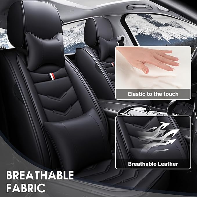 Car Seat Cover 2 Seats for Chevrolet Camaro 2000-2024, Durable Wear Resistant Waterproof Vehicle Cushion Covers, Breathable No Odor Premium Leather Vehicle Seat Covers.(Luxury,Black)