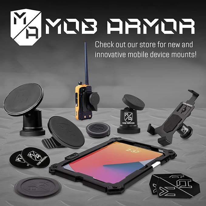 Mob Armor MobNetic Maxx MS - MagSafe Compatible Car Phone Mount w/ 90º Tilt, 360º Rotation & Durable Aluminum Build, Magnetic Holder for iPhone & Android Devices, USA Assembled - Multi-Colored