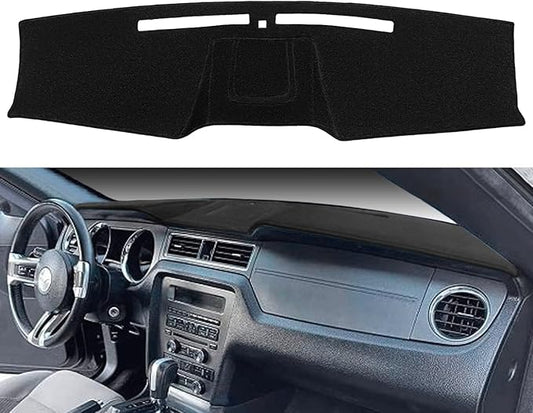 Dash Cover Mat Custom Fit for Ford Mustang with Center Sensor, Dashboard Pad Cap Carpet Protector (Black) J229