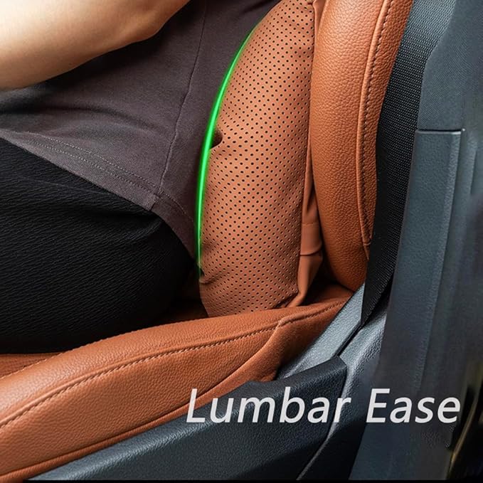 Neck Pillow Automotive Seat Cushions for Mercedes Benz C-Class Sedan W206 W205 W204 W203 W202 CL203 Sedan Saloon, Relieving Neck Stiffness Sciatica Relief Car Headrest Lumbar Pillow,Brown