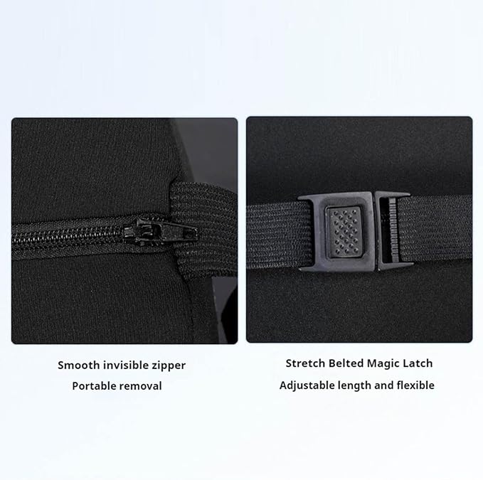 Car Headrest & Lumbar Support Cushion, Ergonomic Car Seat Headrest & Lumbar Cushion with Adjustable Strap for Neck Back Pain Relief, Memory Foam & Breathable Car Head Lumbar Rest Set (DG)