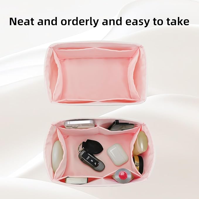 DGAZ Silk Purse Organizer Insert Fits LV Speedy 16/20/25/30/35/45 bags，Silky Smooth Bag Organizer，Luxury Handbag & Tote Shaper（Pink，SP25）