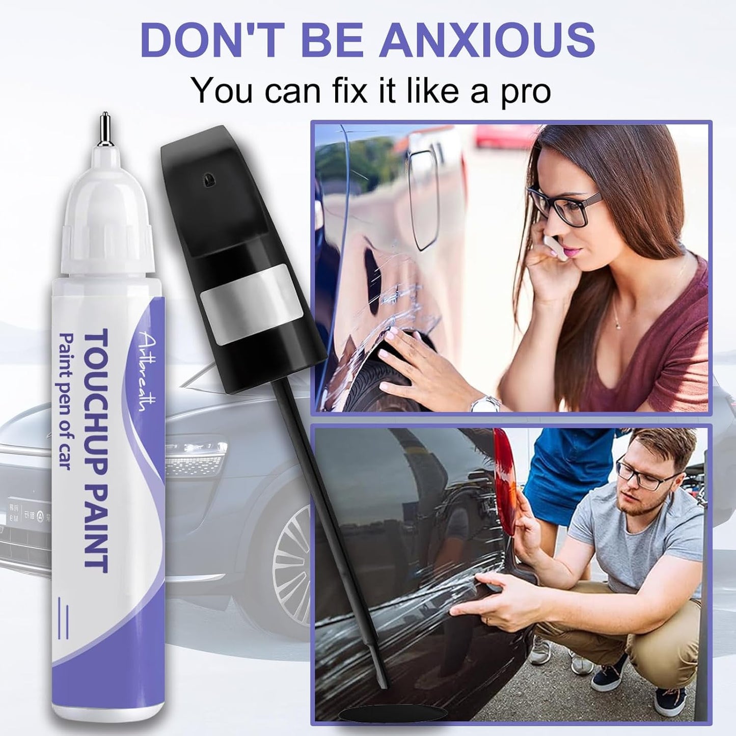 Touch Up Paint for Mercedes Benz Polar White (149/9149)-Exact Match–Chips and Nicks TouchUp Paint Pen Scratch Repair Car Accessories Car Paint Pen for Erase Car Scratches
