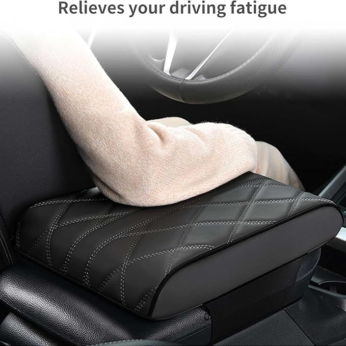 Car Armrest Cushion for Lincoln Nautilus 2018 2019 2020 2021 2022 2023 2024 2025, Car Center Console Cover Armrest Pad Soft Leather Car Interior Accessories,Black