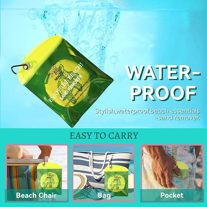 MNZZ Sand Eraser Remover Bag Towel Accessory for Beach Pool Picnic Camping Hiking Quick Dry Compact Travel Blanket Umbrella Hat Shell Tent Shovel Canopy Shade Cover Clip Toy Kit