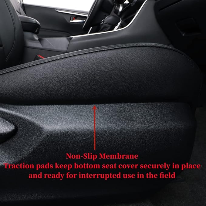 coverdream Custom Fit Seat Covers for Toyota RAV4 Limited,XLE,SE,Platinum,Adventure 2013 2014 2015 2016 2017 2018,Full Coverage Leather Seat Protector (Full Set,Black)