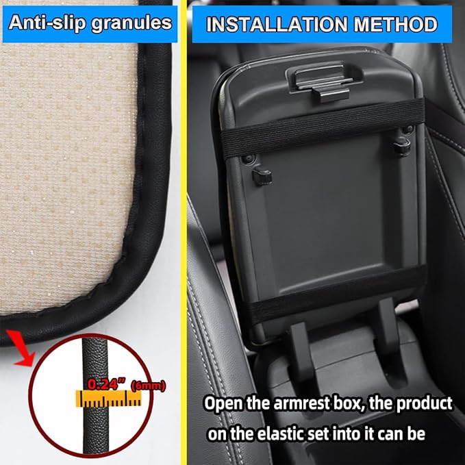 Car Center Console Cover, PU Leather Armrest Seat Box Protector Pad, Car Middle Console Armrest Cushion, Universal Auto Interior Decor Accessories for Most Vehicle, Truck, SUV (Green)