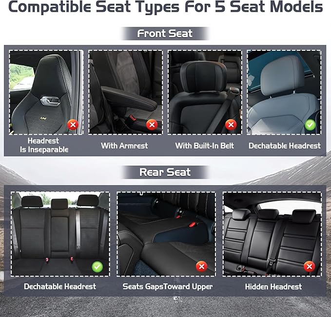 Truck Seat Covers for Ford F250 2011-2026, Waterproof Premium Leather Full Coverage Car Seat Covers, Muscle Sport Style Auto Interior Seat Cover Sets (Full Set/Black Gray)
