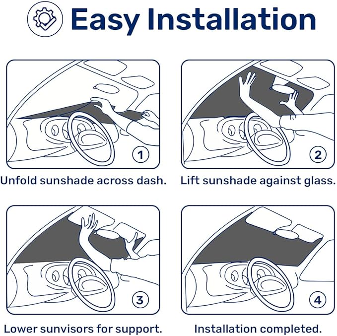 GENANY Blue Rubber Duck Windshield Sun Shade for Car SUV Truck (55x30 Inches), Sun Shade Windshield, Shades for Windows, Protector Blocks UV, Car Decor