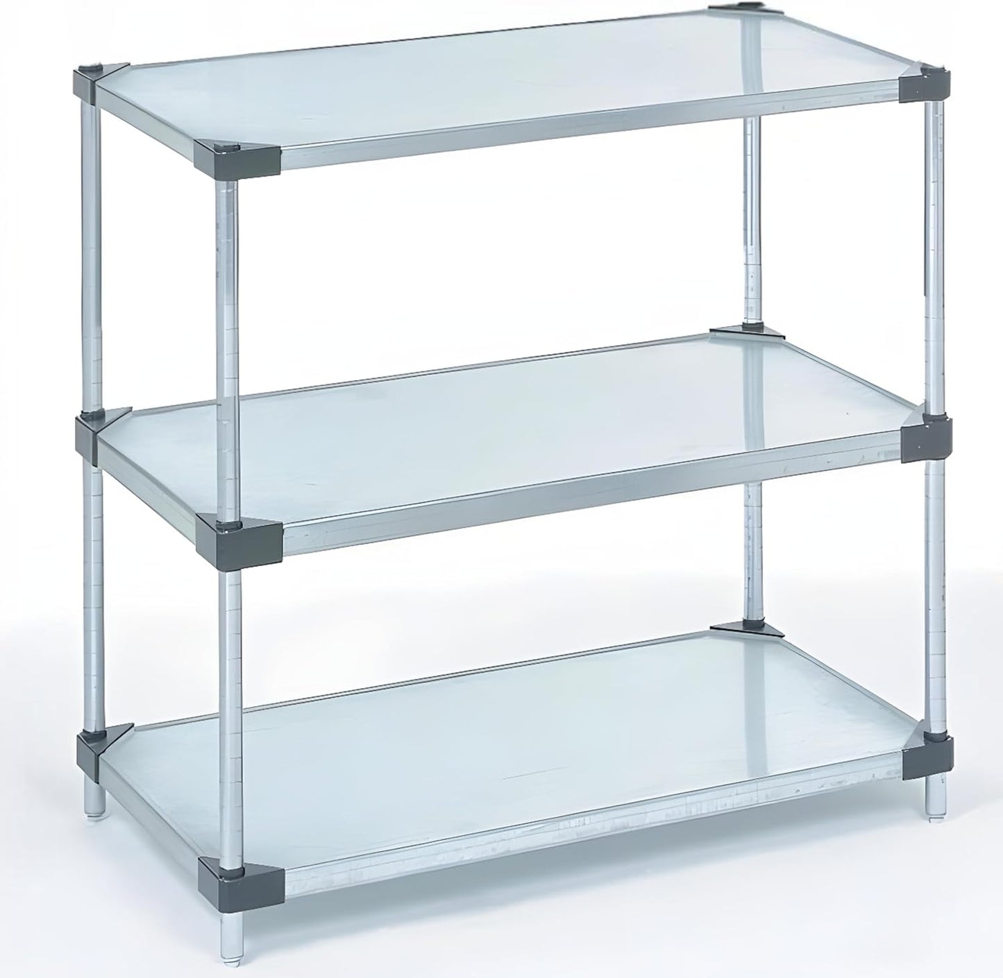 Omega 3-Tier Solid Galvanized Shelves, 18" Deep x 54" Wide x 34" HighHeavy Duty Storage Rack, Shelving Unit, NSF Certified, Ideal for Kitchen Garage Office Restaurant Warehouse 800-lb Capacity