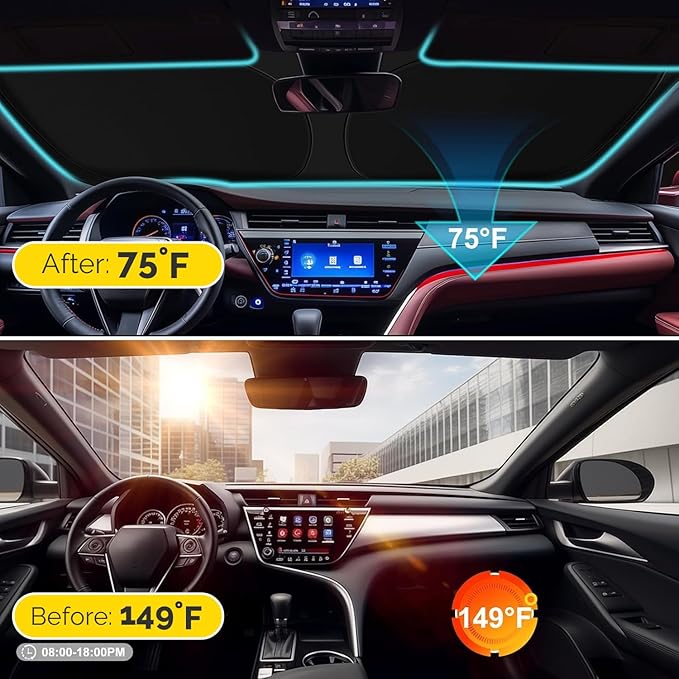 Car Windshield Sun Shade Compatible with 2016-2024 2025 2026 Honda Pilot Accessories Sunshade Custom Foldable Windshield Sun Visor