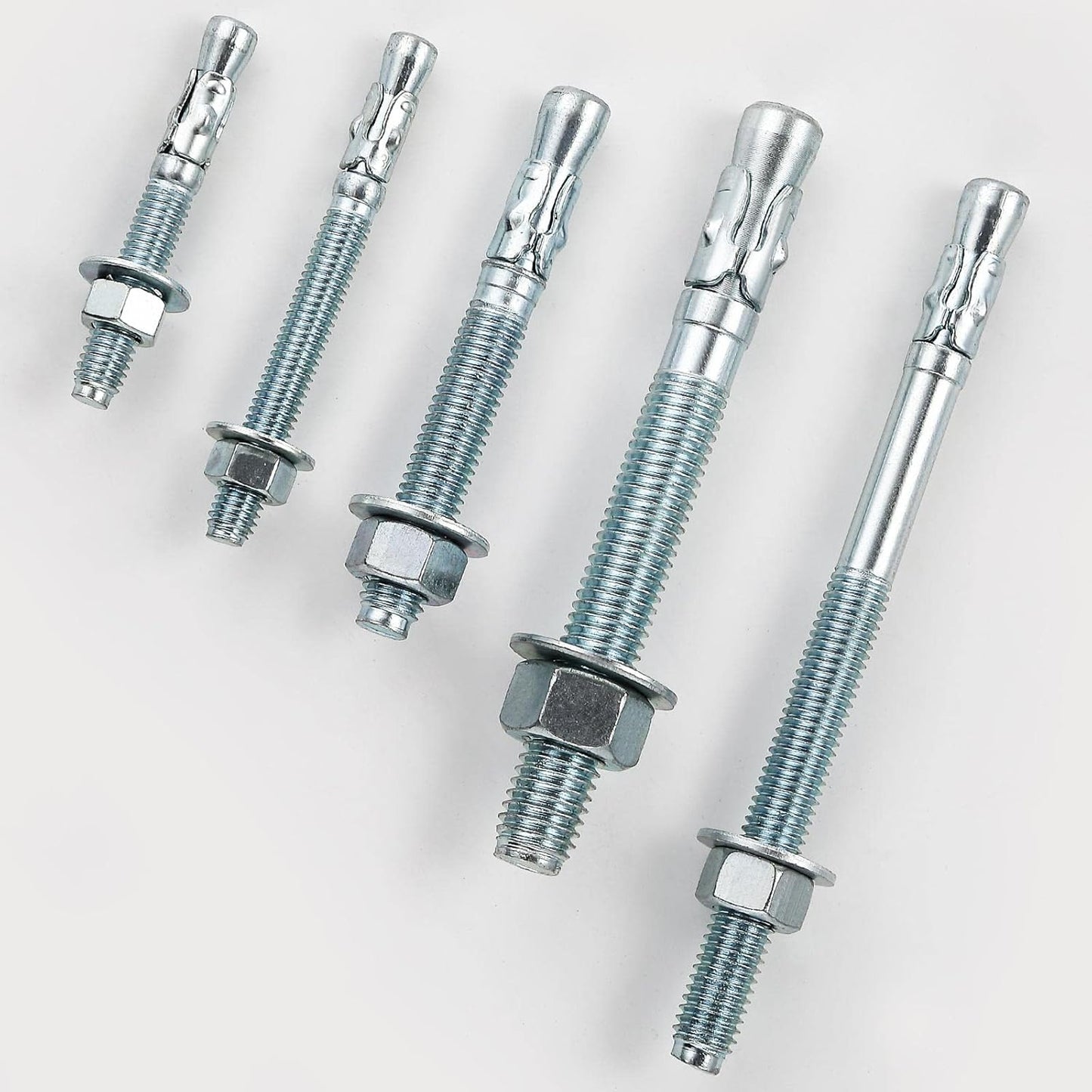 5/8x4-1/2 10Pcs Inch Standard Fasteners for Heavy-Duty Zinc Wedge Anchors for Cement and Concrete
