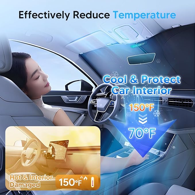 KUST Windshield Sun Shade for Subaru Crosstrek 2024 2025 2026 Accessories Window Sunshade Sun Visor Protector Foldable Blocks UV Rays Keep Car Cooler