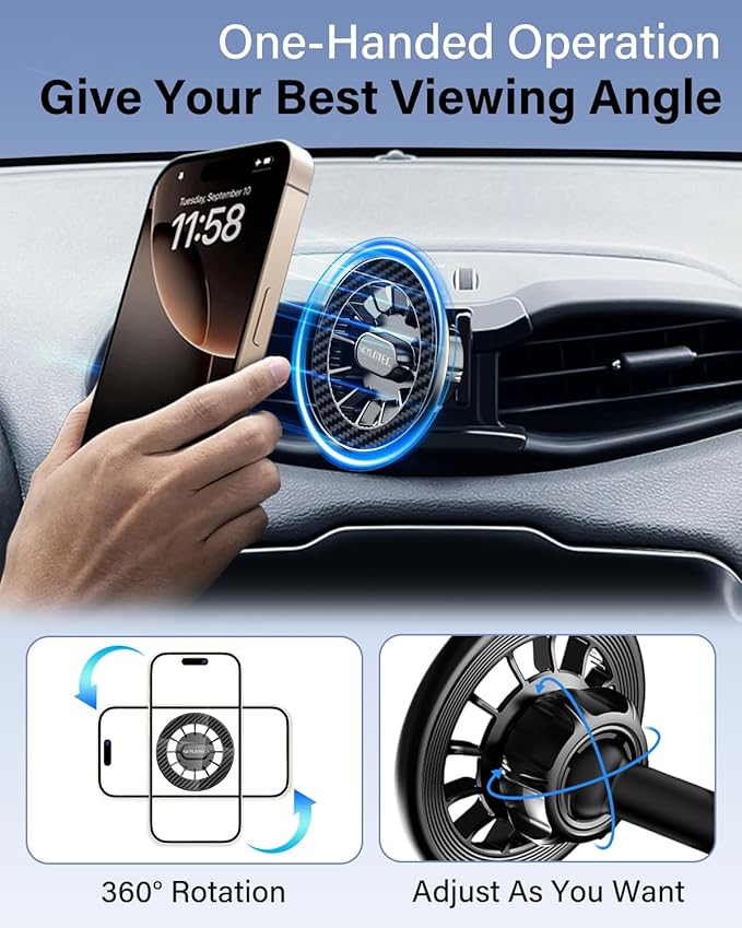 SKYLOTEC Car Phone Holder for Mazda CX-5 CX5 2017 2018 2019 2020 2021 2022 2023 2024 2025 Accessories Automobile Cradles Magnetic Phone Mount Compatible with MagSafe, Strong Magnets Cell Phone Base