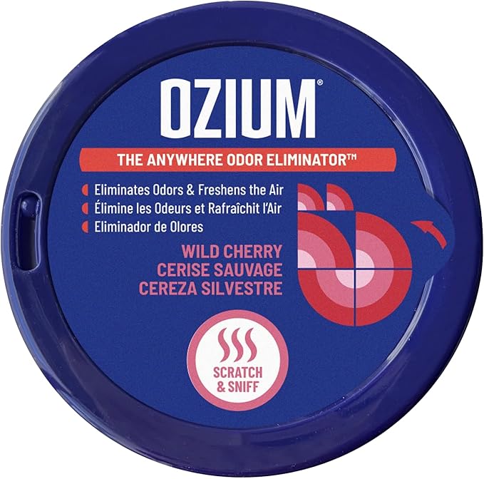 Ozium Odor Eliminating Gel Air Freshener 4.5 oz Wild Cherry for Home Car Office (6-pack)