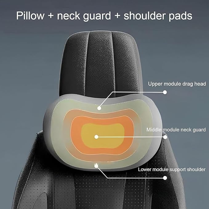 Headrest Lumbar Pillows Car Seat for Honda HRV CRV CRZ BRV 2001-2025, Ergonomic Neck Back Support Cushion, Comfortable Breathable Washable Cover, Memory Foam,Black