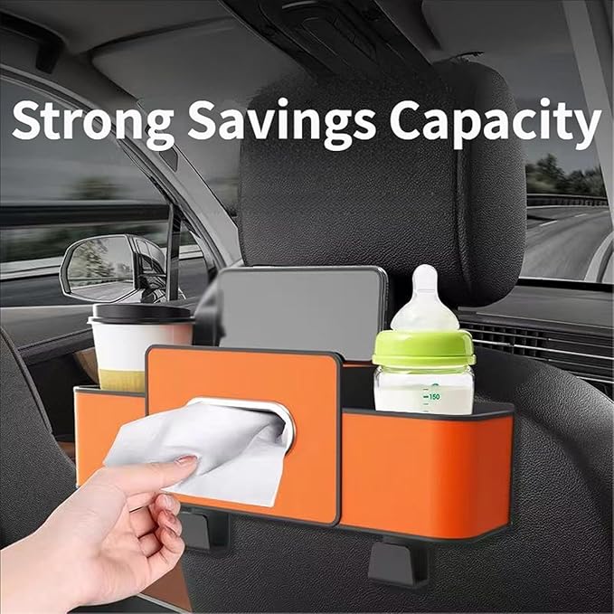 Car Organizers and Storage Box Behind Seat, Car Organizers and Storage Back Seat, With Multiple Pockets, Hanging Car Seat Storage Travel Essentials, Snacks, Bottles (Black * 2)