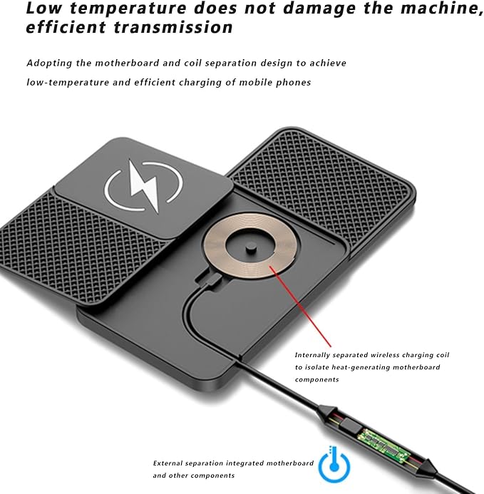 Wireless Car Charger Pad for Mercedes Benz A Class A250e A260 AMG A35 A45, Phone Charging Mat 20W Type C/USB Cordless Non-Slip Charging Station Adapter Center Console