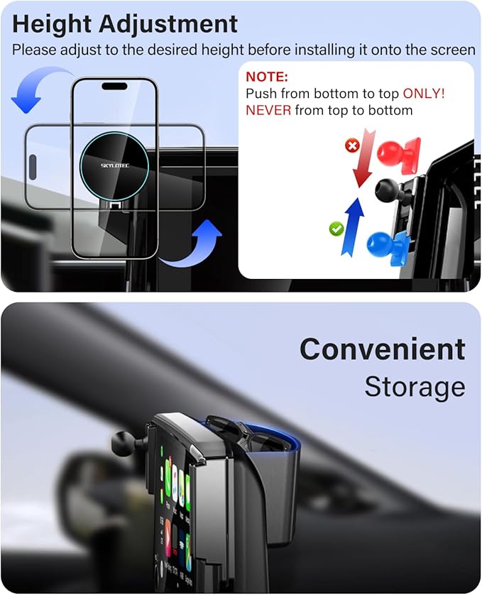 Phone Holder for Mazda 3 2014-2016/CX-3 2016-2021/MX-5 MX5 Miata 2016-2023 Accessories 7-Inch Screen, Car Magnetic Phone Mount Compatible with MagSafe, Magnets Fast Wireless Charger Phone Base