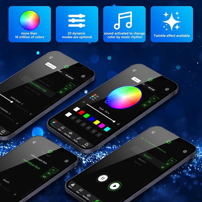AMKI 16W Twinkle Sound Mode RGBW Light Source Engine Driver Remote/APP Control Starlight Box Motor for Fiber Optic Star Ceiling Light Kit