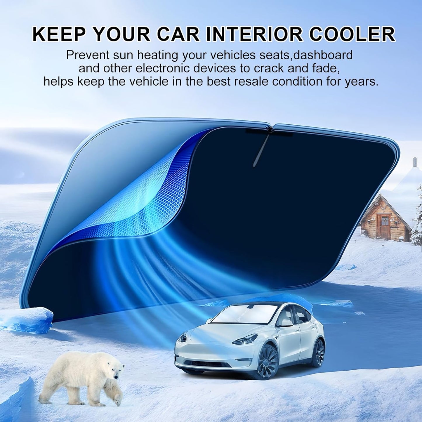 T TGBROS Windshield Sun Shade for Ford Maverick 2022-2025 Front Window Sun Shade Foldable Sun Shield Sun Visor Cover Block Heat and Sun Protection Reflective Polyester