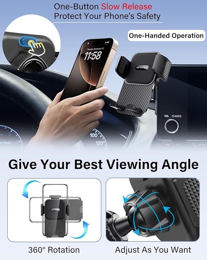 Car Phone Holder for Ford Bronco Sport 2021 2022 2023 2024 Accessories 8-Inch Screen Fixed Clip, Automobile Cradles Phone Mount, Cell Phone Base Not Block Air Vent(NOT FIT 2025, NOT FIT Bronco)