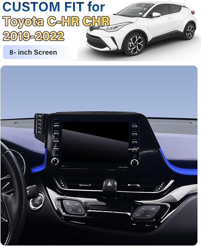 SKYLOTEC Phone Holder for Toyota C-HR CHR 2019-2022 Accessories 8-Inch Screen Fixed Clip, Car Magnetic Phone Mount Compatible with MagSafe, Magnets Fast Wireless Charger CH R Cell Phone Holder