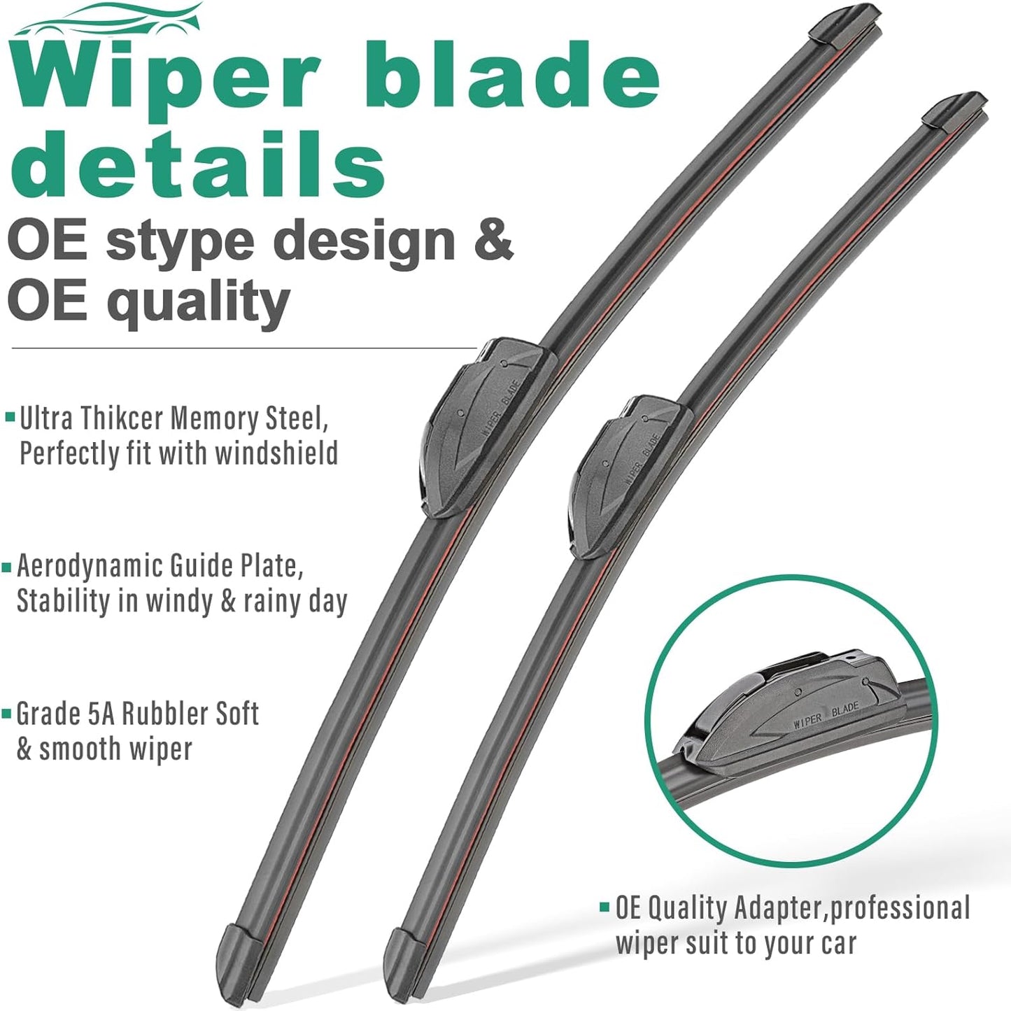 26" 17" 14" Windshield Wiper Blades Replacement for Subaru Forester 2012 2013 2014 2015 2016 2017 2018 Premium All Weather Front Rear Wipers Set - OEM Quality (Pack of 3)