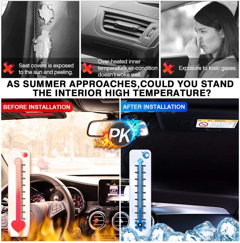 KUST Windshield Sun Shade for 2018-2023 Kia Stinger Window Sunshade Sun Visor Protector Foldable Blocks UV Rays Keep Your Car Cooler