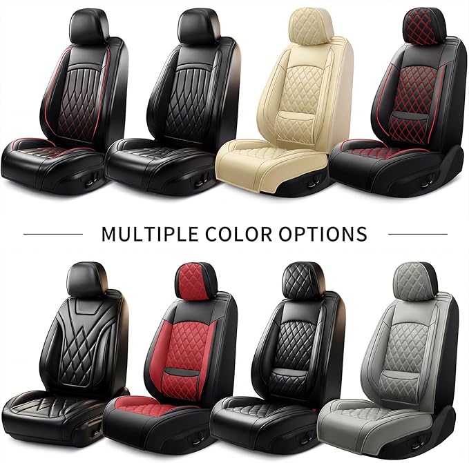 Fit TL Car Seat Covers for Acura TL 2004-2014 - Premium Leather, Waterproof, All-Weather, Airbag Compatible, Anti-Slip, Breathable, Easy Install, Seat Protectors, Full Set, Red