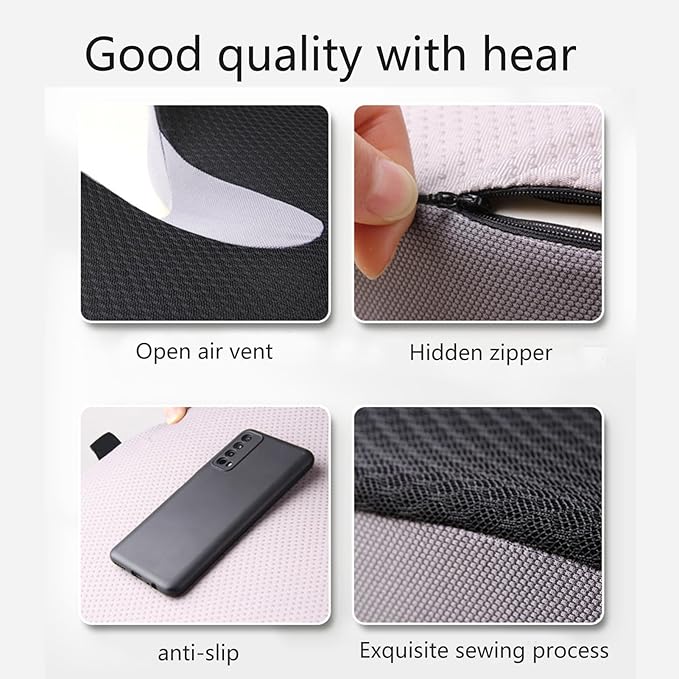 Car Seat Cushion for Long Driving, Ergonomic Memory Foam Seat Cushion, Car Seat Cushion for Back Pain and Lumbar Support Non Slip and Easy Clean for Driving Gaming Chair and Travel C Black