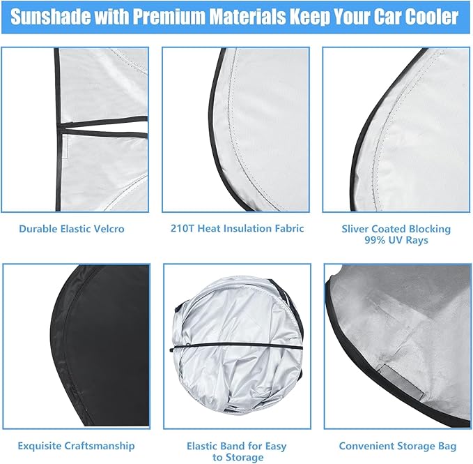 Windshield Sun Shade for 2020-2026 Toyota Highlander Custom Fit Window Sunshade for L LE XLE Limited Platinum Accessories Foldable SUV Sun Visor UV Protector Heat Shield Cover