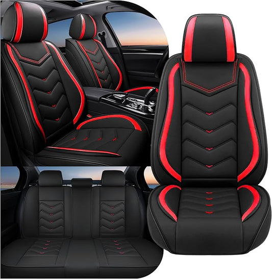 Car Seat Covers Fit for Infiniti g37 2000-2026, Stylish Sport Seat Covers, Waterproof Wear-Resistant Premium Nappa Leather Car Seat Cover.(Full Set/Black Red)