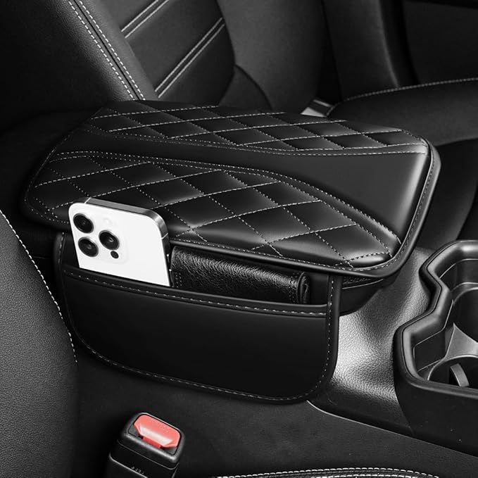 Center Console Cover Fit for Corolla Scratch & Wear Resistant Waterproof Middle Console Cover with 2 Storage Bags(Black)