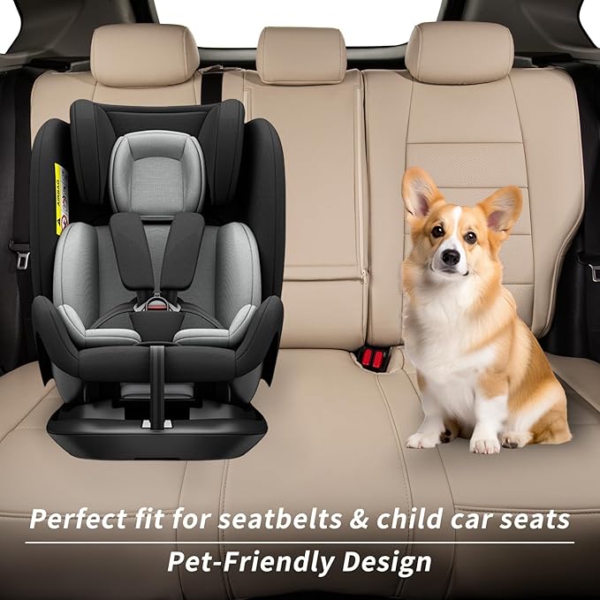 coverdream Rav4 Seat Covers Custom Fit for Toyota Rav4 2013-2018 LE SUV Seat Cushion,Fully Covered,Waterproof Leather Car Seat Protector(Full Set,Beige)