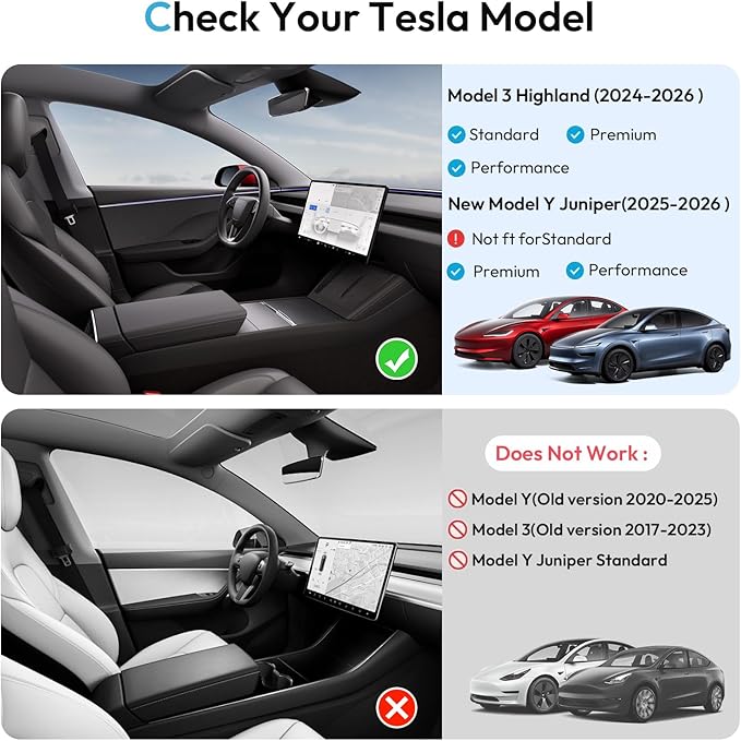 XINTUO Tesla Model Y Juniper 2025 2026 & Model 3 Highland 2024 2026 Center Console Organizer Tray [Slide Smoothly + Easy Installation] Cup Holder for Tesla Model Y Juniper Accessories