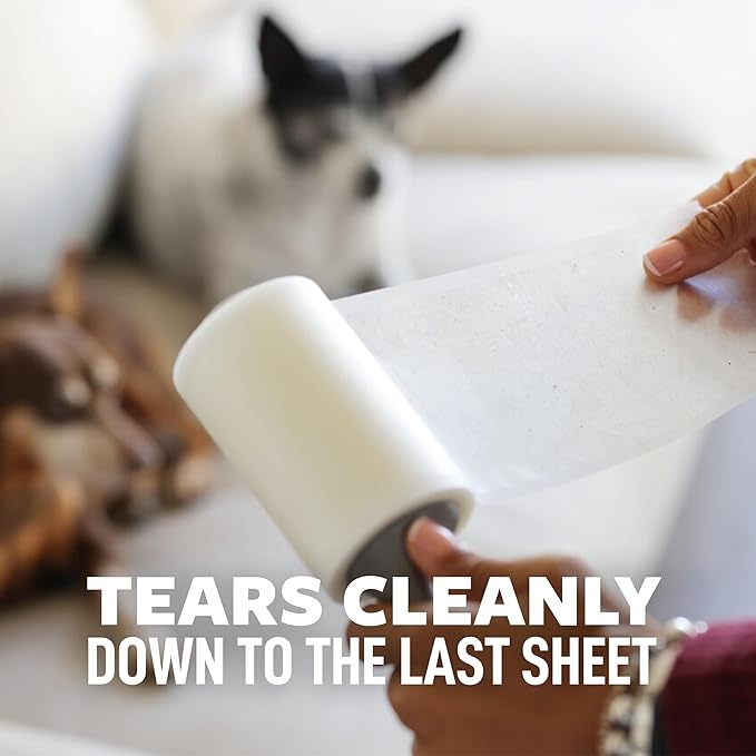 Scotch-Brite Pet Hair Pickup Extra Sticky Large Lint Roller, Designed for Removing Fur + Fluff on Couches, Clothes, Dog and Cat Beds, & More, 1 Pack, 60 Easy-Tear Adhesive Sheets Total