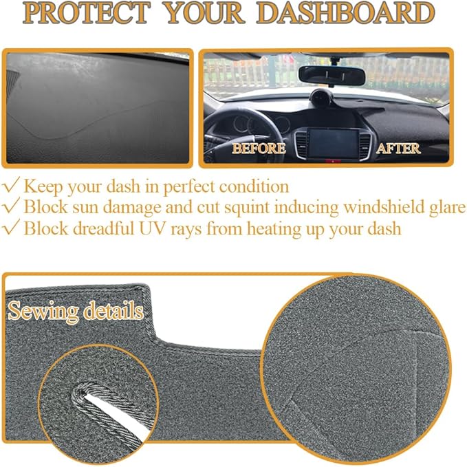 Yiz Dash Cover Mat Custom Fit for Nissan Altima 2005 2006 Dashboard Cover Pad (05-06 Dark Gray) J57