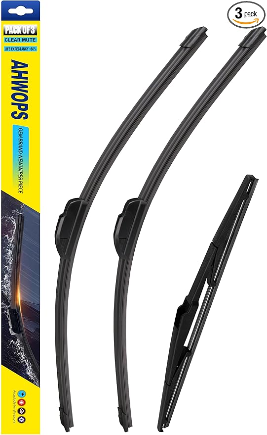3 Wiper Front and Rear Wiper Blades for Hyundai Santa Fe 2007-2012, OE Original Style (24″/18″ Front/14″ Rear) For My Car