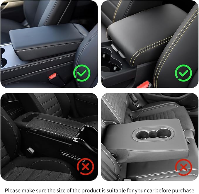 wuyaoyao Car Center Console Cover, 12.2"×8.27"×1.97" Leather Center Console Protector, Auto Armrest Pad with 2 Storage Pocket, Universal Armrest Cover Cushion for Most Cars, Trucks, SUVs (Pink)