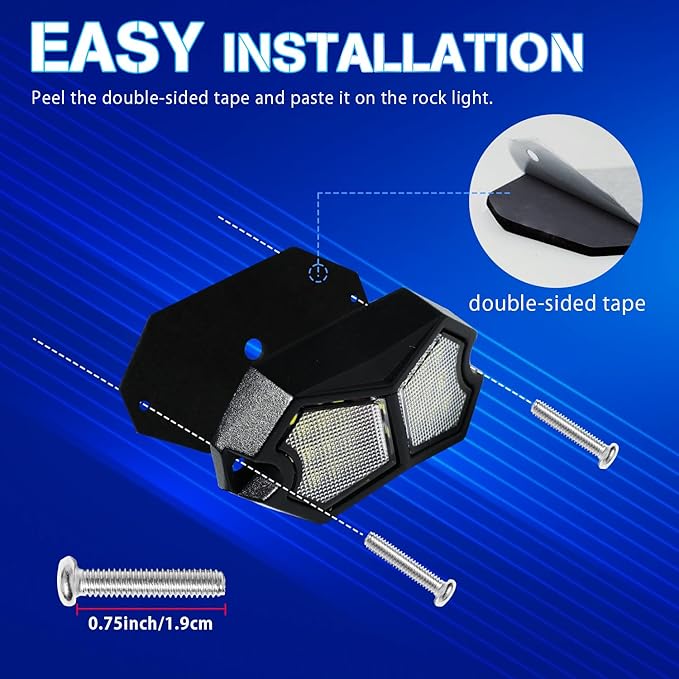 Led Rock Lights White 4 Pods 18LEDs 210 Degree Wide Angle IP68 Waterproof Aluminum Housing Underglow Underbody Lights 12v 24V for Truck UTV ATV Camper (4 Pods)