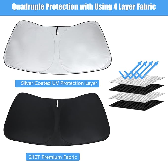 Windshield Sun Shade Custom Fit Buick Enclave 2025 2024 2023 2022 2021 2020 2019 2018 Window Sunshade for Preferred Essence Premium Accessories Car Sun Visor UV Protector Heat Shield Cover