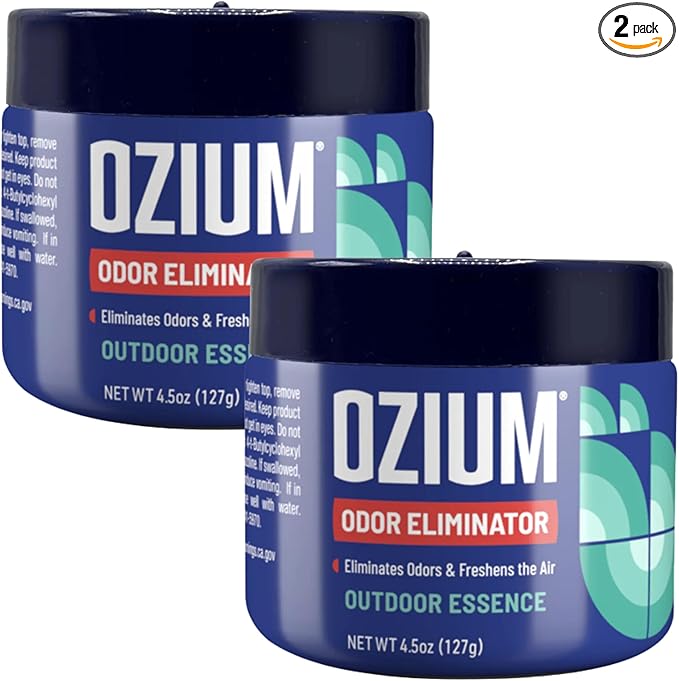 Ozium 4.5 Oz. Odor Eliminating Gel for Homes, Cars, Offices and More, Outdoor Essence, 2 Pack