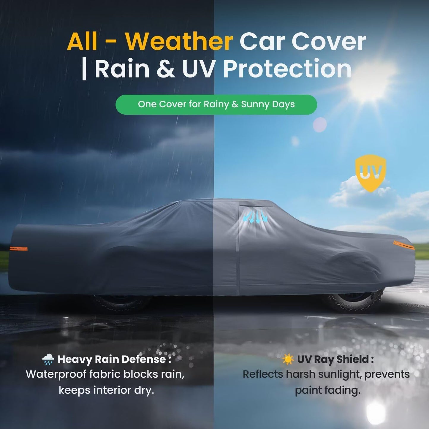Waterproof Buick Lesabre(1986-2005) Car Cover with Breathable Vents, [2025 Upgrade] Premium Covers with Cotton Liner and Zipper Door, Sun Rain Snow Dust Uv Protection.(Gift with Towel)