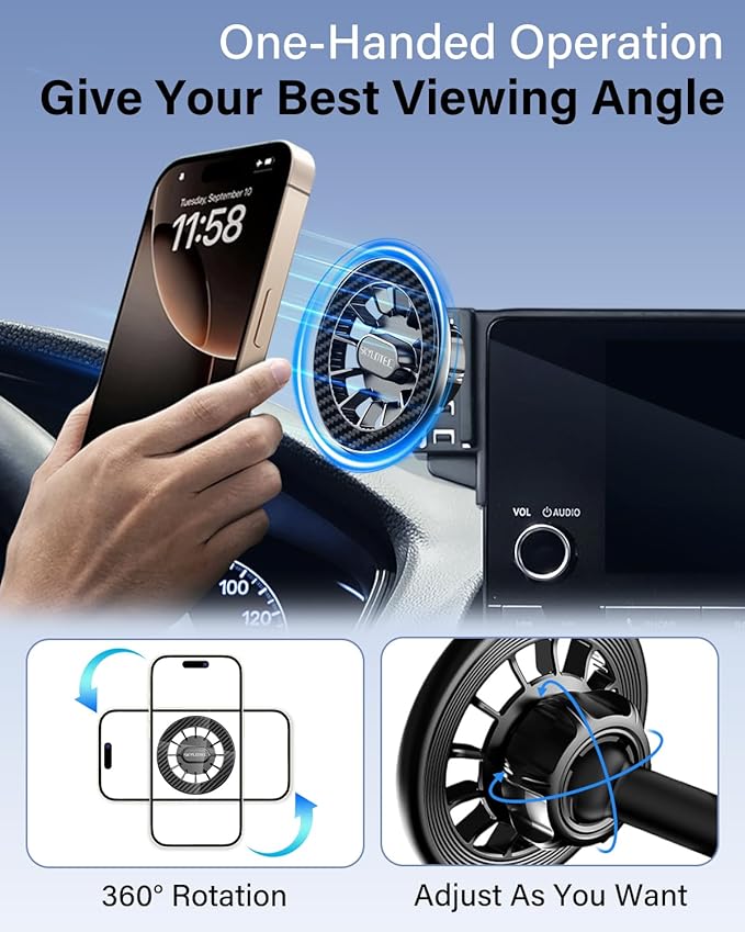 Car Phone Holder for Mazda CX-5 CX5 2021 2022 2023 2024 2025 Accessories 10.25-Inch Screen Fixed Clip, Automobile Cradles Magnetic Phone Mount Compatible with MagSafe, Strong Magnets Cell Phone Base