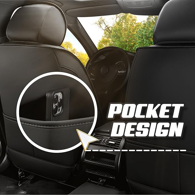 Car Seat Covers for Jeep Grand Cherokee L 2021-2026, Premium Nappa Leather Car Seat Cover, Stylish Sport Seat Covers， Automobile Seat Cover Sets.(Luxury 2 Seats/Black Red)