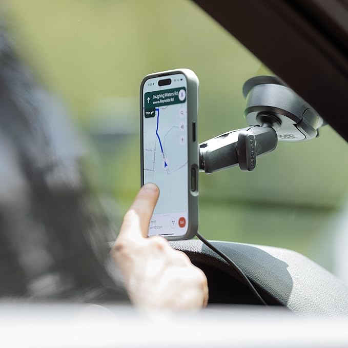 Quad Lock Heavy Duty Suction Car Phone Mount with MAG Phone Case and MAG Wireless Charging Head for iPhone 14