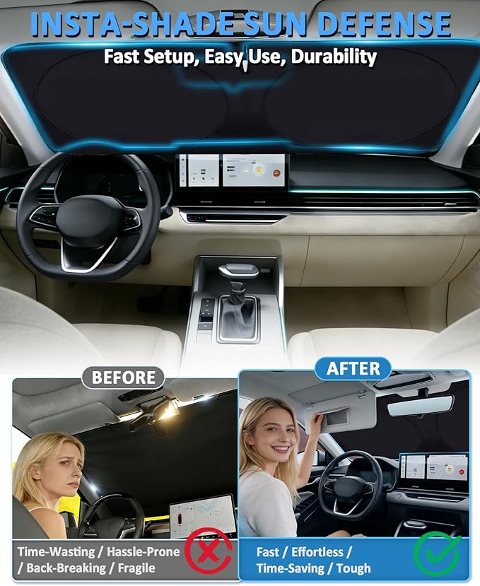 Sunshade for Range Rover Windshield Sun Shade for 2013-2021 Land Rover Range Rover (Does NOT fit Range Rover Sport) Accessories Front Window Shield Cover Sun Visor Protector Cool Interior Save Space