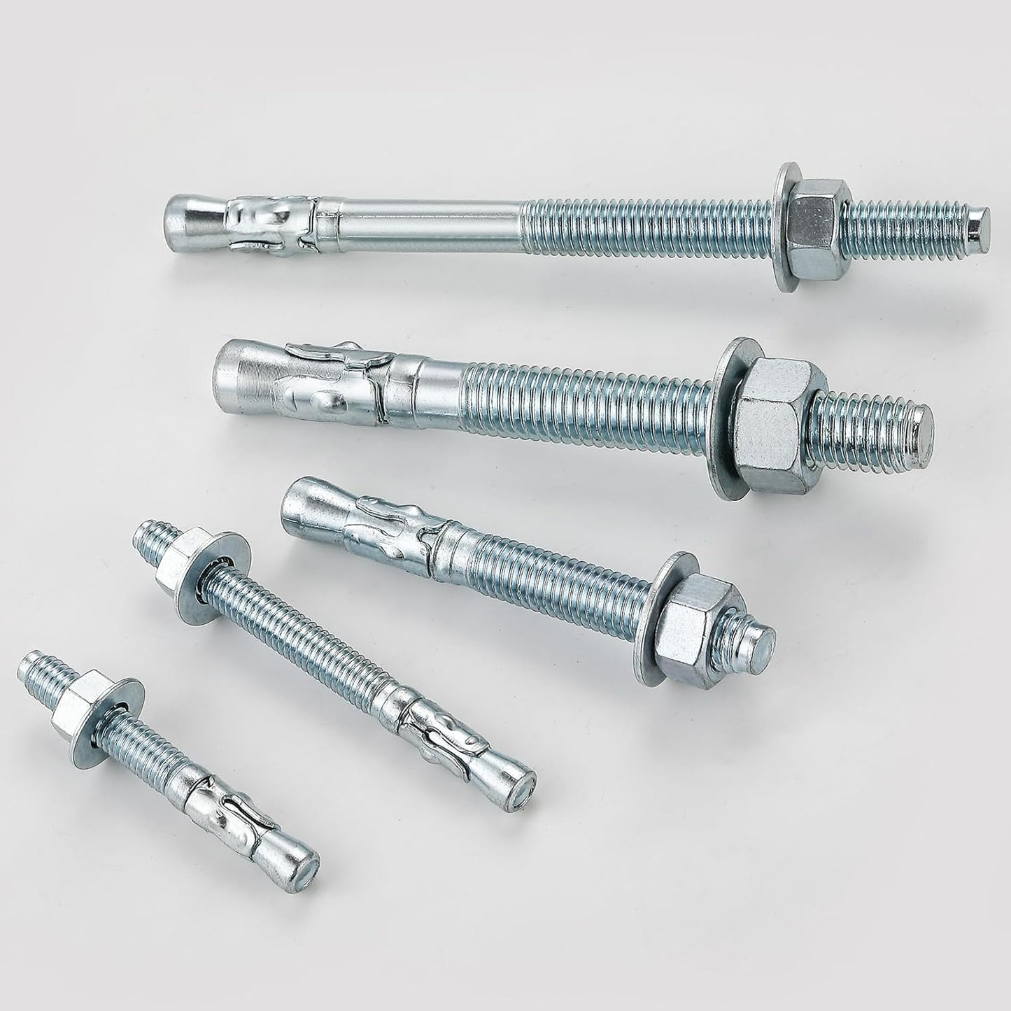 1/2x7" 50Pcs Inch Standard Fasteners for Heavy-Duty Zinc Wedge Anchors for Cement and Concrete